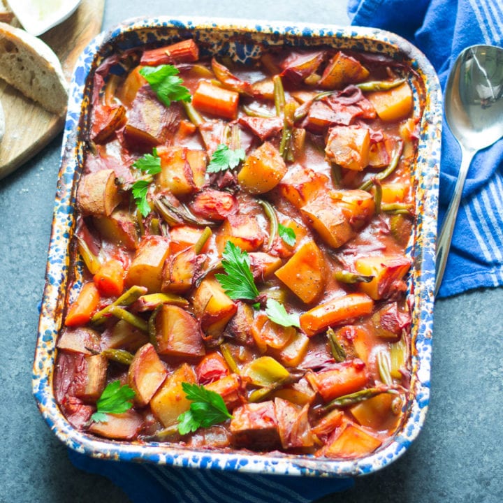 Slow Cooker Tomato and Vegetable Casserole