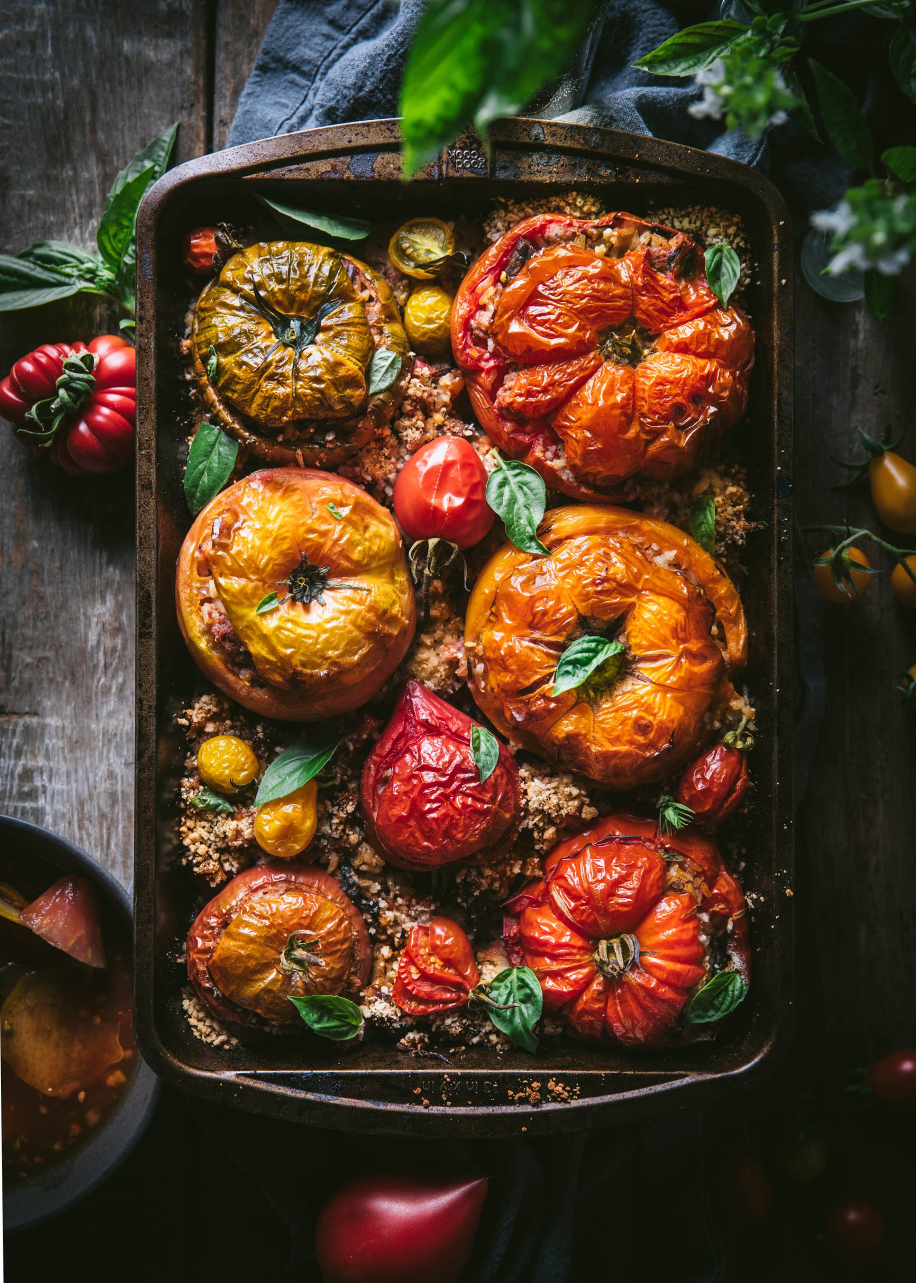 Festive Stuffed Tomatoes with Wild Rice, Cranberries, and Herbs