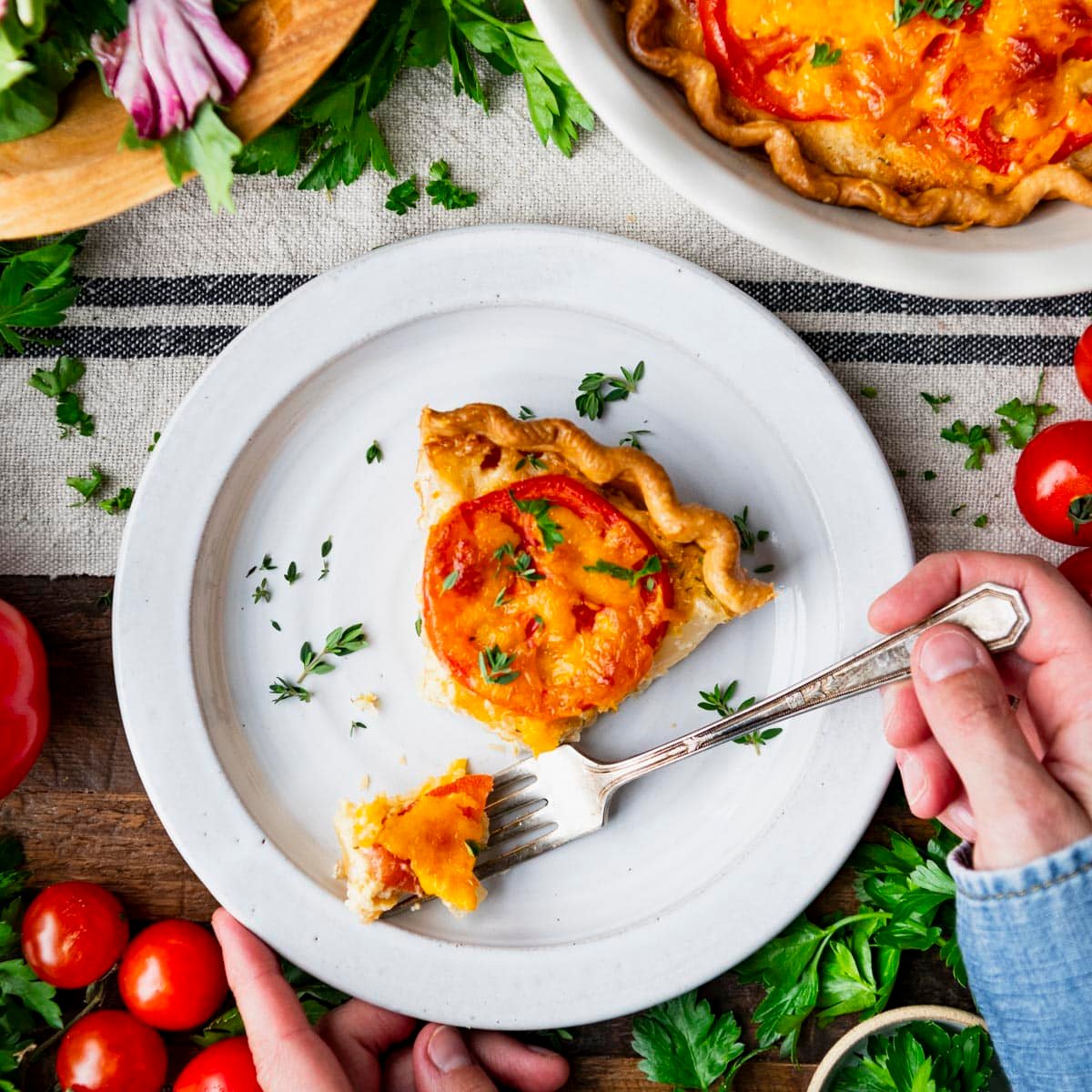 Festive Tomato and Cheese Christmas Pie